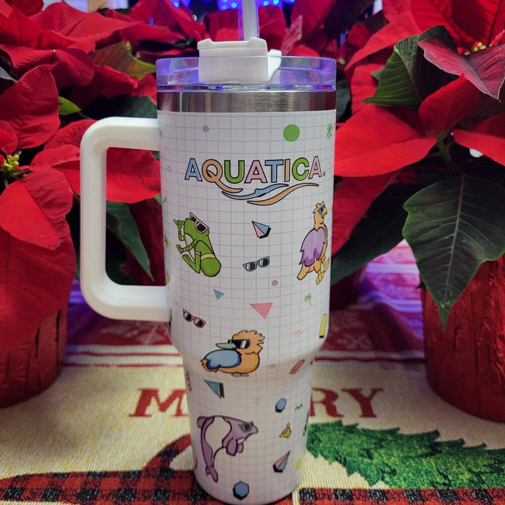 Aquatica Little Box Guy 40 oz. Tumbler - SeaWorld Parks Exclusive,  Brand New